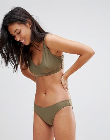 Le Palm Mix And Match Scoop Front Bikini Top - Green