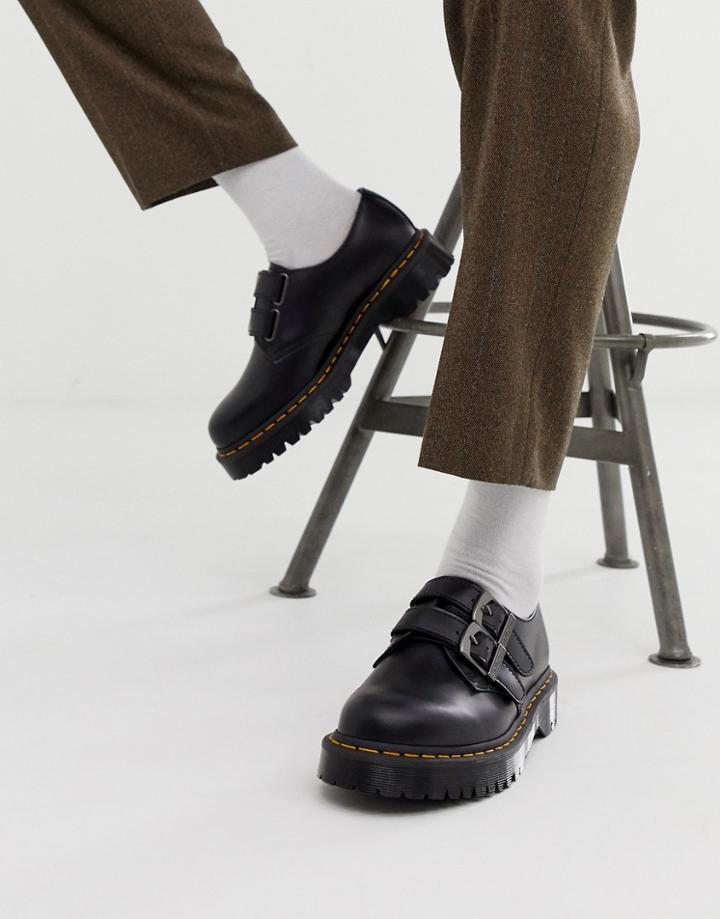 Dr Martens 1461 Alt Buckle Platform Shoes In Black