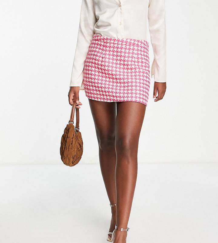 Missguided Mini Skirt In Pink Boucle - Part Of A Set