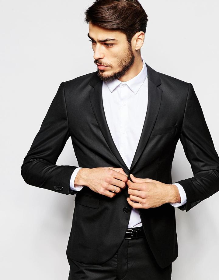 Jack & Jones Premium Suit Jacket With Stretch In Slim Fit - Black