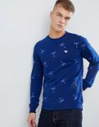 Scotch & Soda Allover Print Crew Neck Sweat - Blue