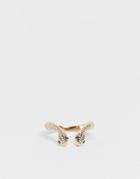 Asos Design Pinky Ring With Snake Design In Gold Tone