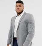 Asos Design Plus Super Skinny Jersey Blazer In Gray