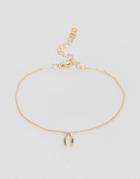 Asos Fine Wishbone Charm Bracelet - Gold