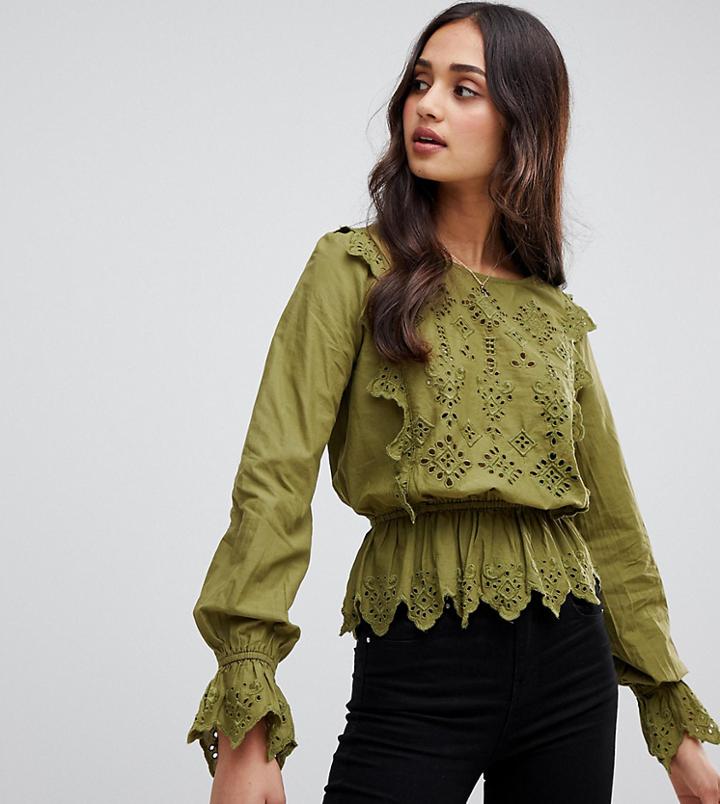 Miss Selfridge Cutwork Brodiery Blouse