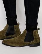 Base London Suede Chelsea Boots - Green