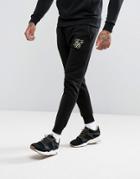 Siksilk Joggers In Black With Gold Logo - Black