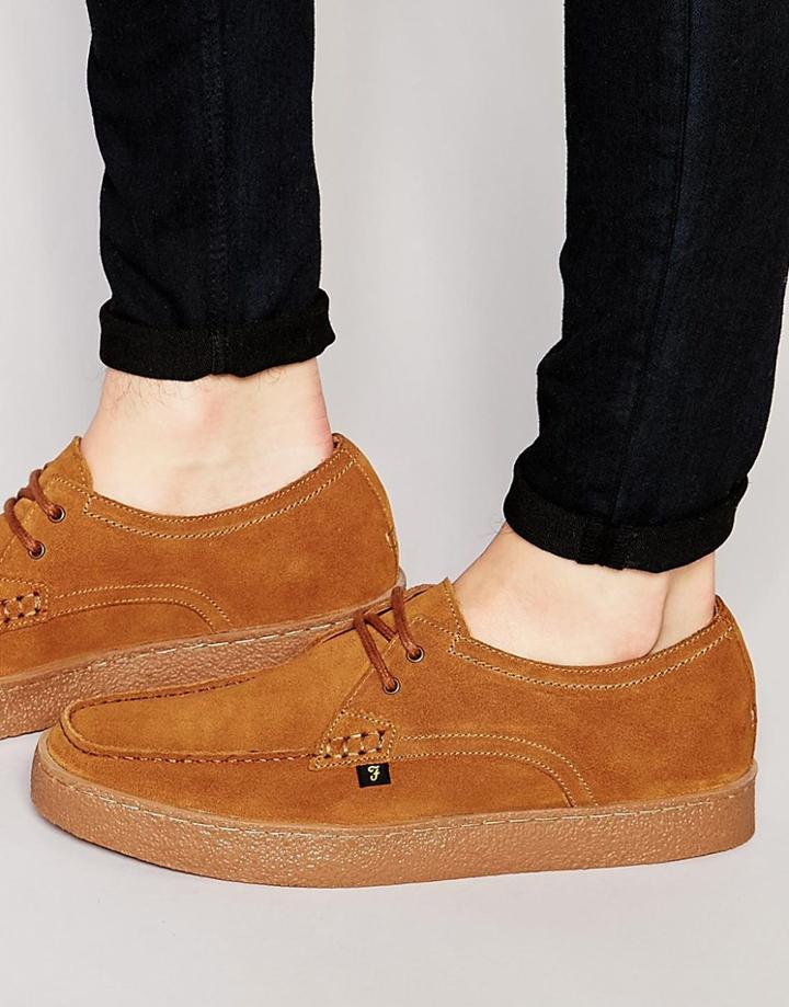 Farah Form Lo Suede Creeper Shoe - Brown