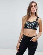 Signature 8 Graffiti Denim Overall Top - Black