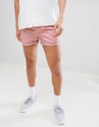 Asos Design Skinny Shorter Shorts In Pastel Pink - Pink