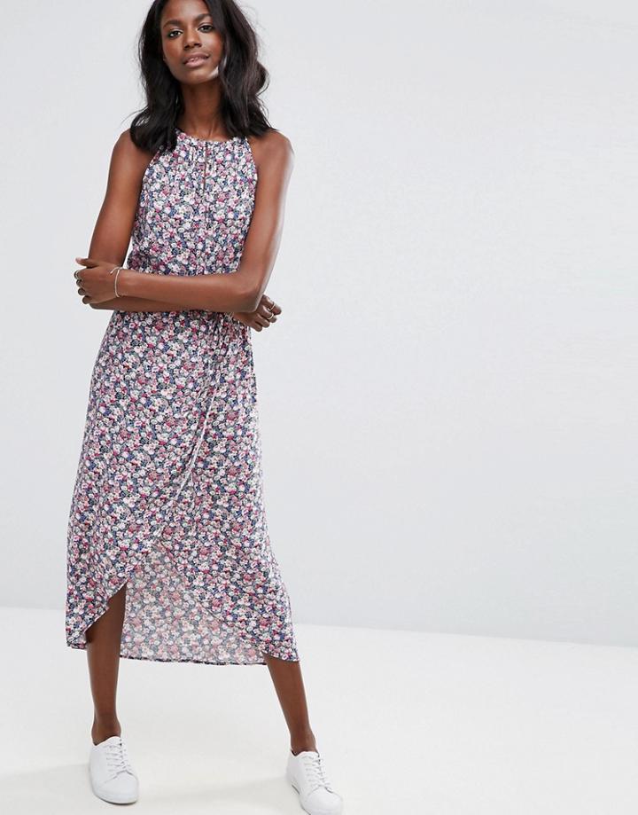 Oasis Ditsy Halter Midi Dress - Multi