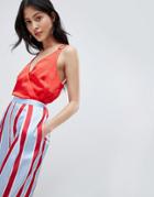 Finders Wrap Detail Cami - Red