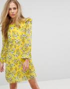Vero Moda Floral Shift Dress-yellow