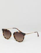 Esprit Round Sunglasses In Tort - Brown