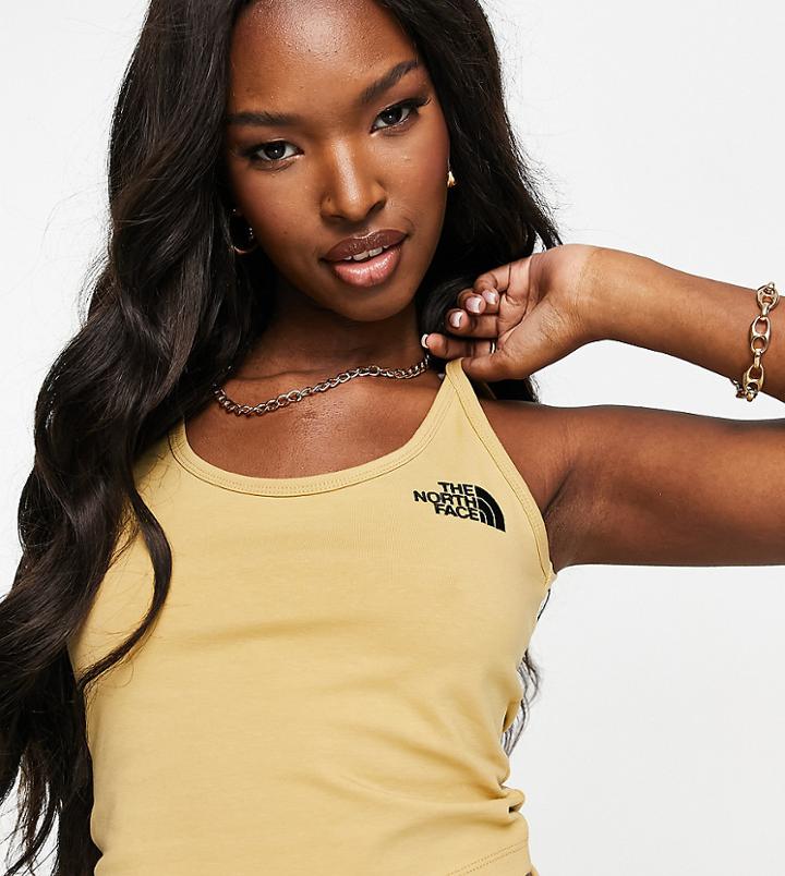 The North Face Cropped Tank Top In Tan Exclusive At Asos-brown