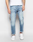 Jack & Jones Straight Fit Jeans In Light Wash - Light Blue