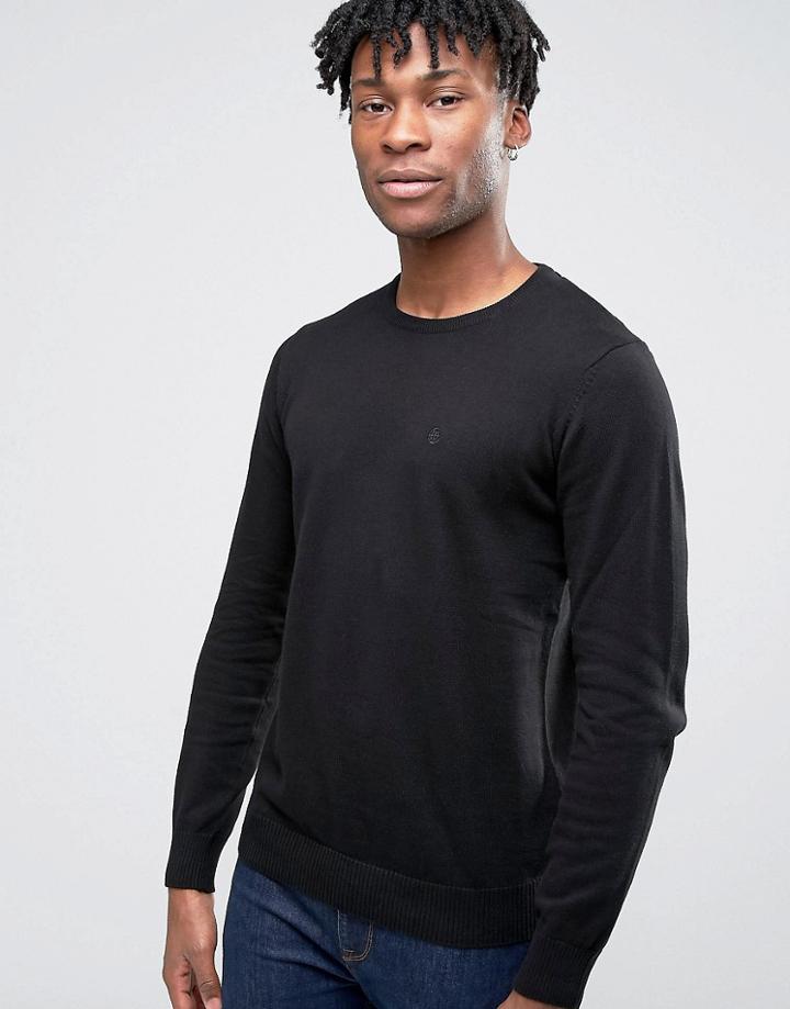 Blend Crew Knit Sweater Muscle Fit - Black