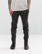 Asos Skinny Joggers In Waffle Fabric In Washed Black - Washed Black
