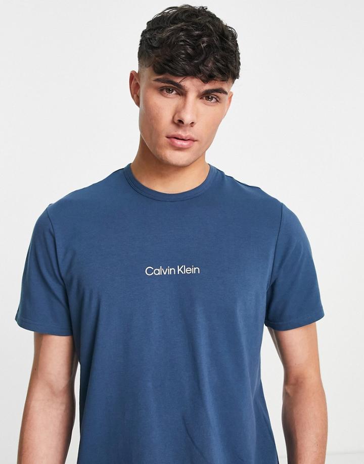 Calvin Klein Modern Structure Lounge T-shirt In Dark Blue - Part Of A Set