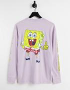 Tommy Jeans X Spongebob Unisex Back Print Long Sleeve Top In Lilac-purple
