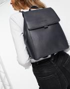Claudia Canova Unlined Flapover Backpack In Black-navy