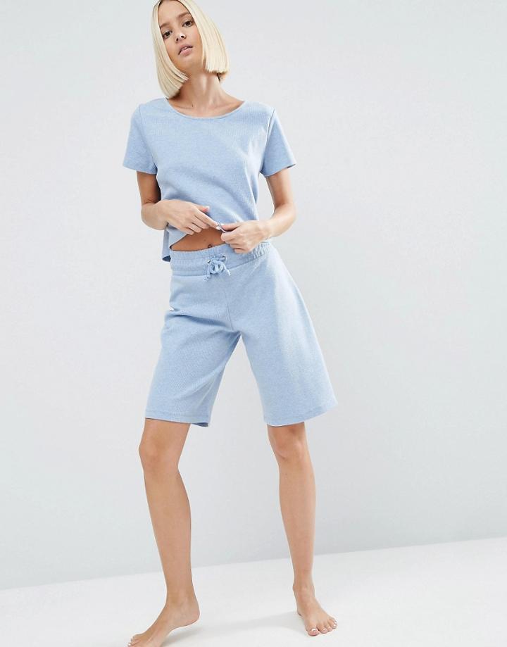 Asos Lounge Ribbed Board Shorts - Blue