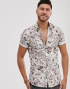 River Island Shirt In Red Floral Print-white