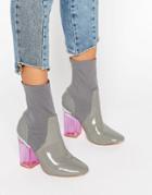Truffle Collection Clear Heel Boot - Gray