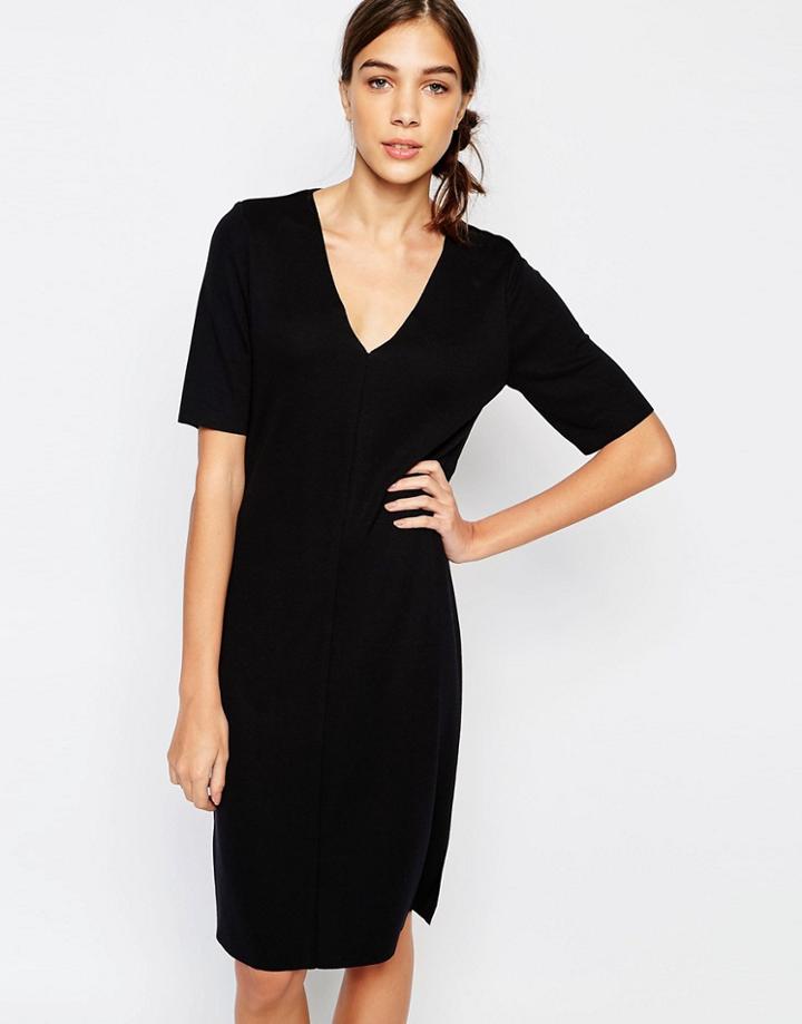 Selected Lisa Dress With Short Sleeve - Black