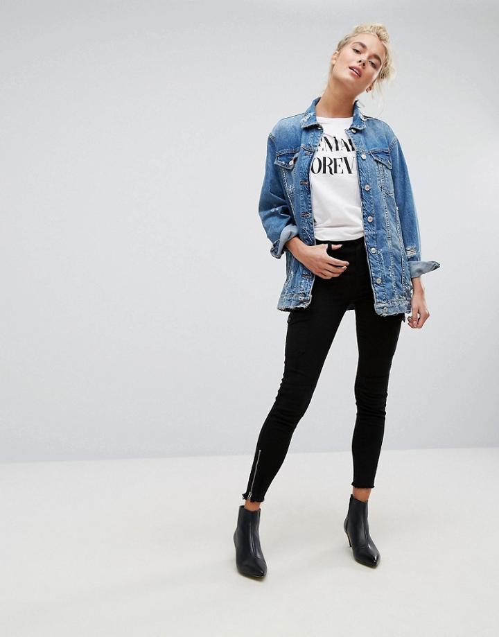 Bershka Utility Pocket Detail Skinny Jean - Black