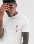 Asos Design Skinny T-shirt With Stretch And Dark Future Logo-white