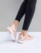 Puma Running Ignite Flash Evoknit Satin Sneakers In Dusky Pink - Pink