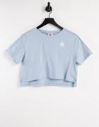 Kappa Logo Taping Oversized Crop Top In Light Blue-blues