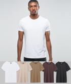 Asos Design T-shirt With Crew Neck 5 Pack Multipack Saving - Multi