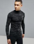 Ki5-a Levin Long Sleeve Seamless Gym Zip Top - Gray