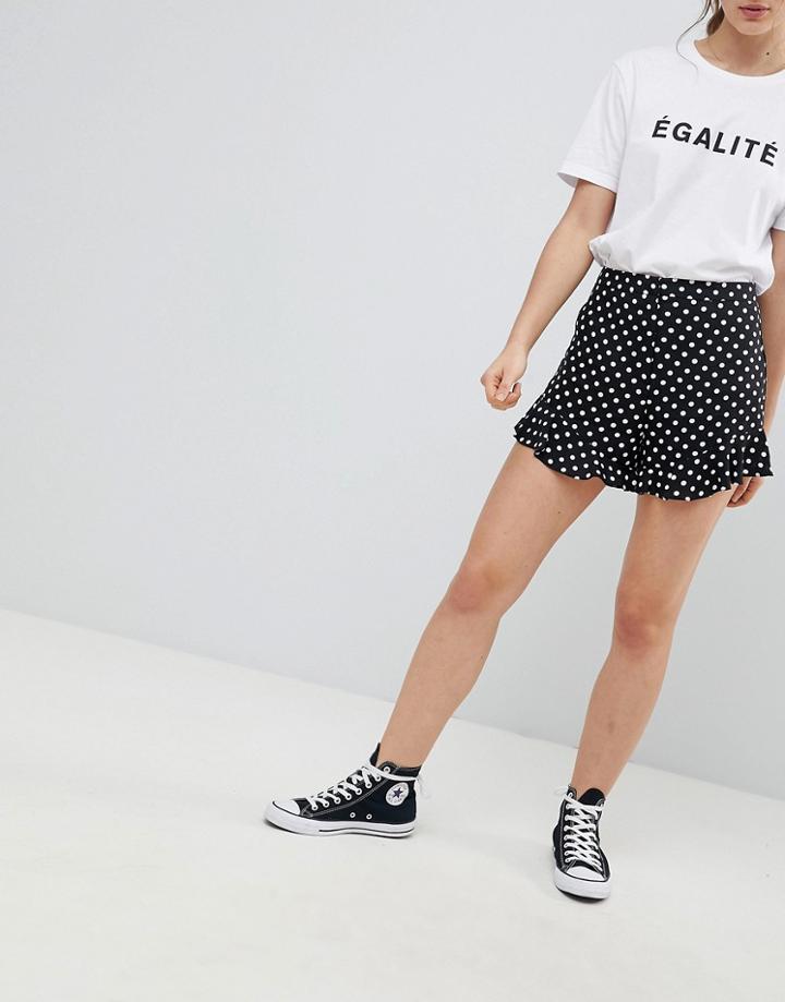 Asos Tailored Soft Fluted Short In Spot - Multi