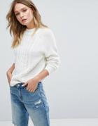 Jdy Cable Knit Sweater - White