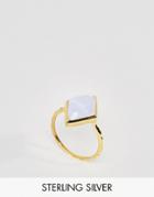 Carrie Elizabeth 14k Gold Blue Lace Agate Pyramid Ring - Gold