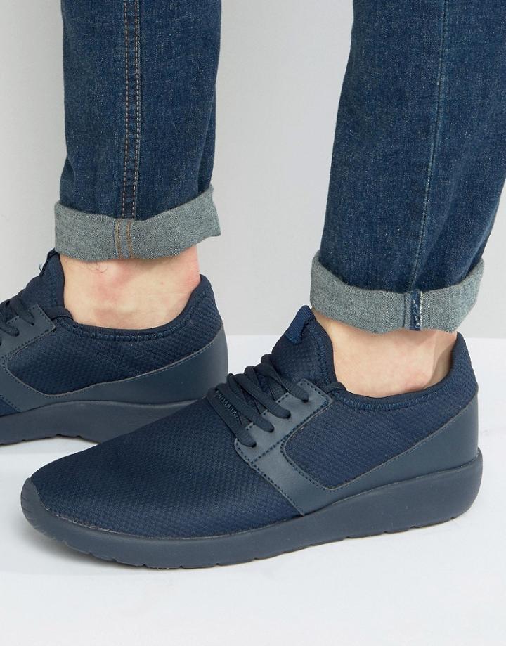 Brave Soul Payne Sneakers In Navy - Blue