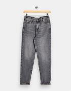 Topshop Mom Jeans In Gray-grey