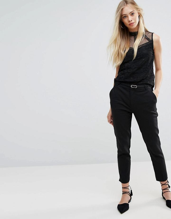 New Look Premium Belted Pants - Black