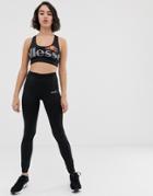 Ellesse Sports Leggings With Contrast Side Print - Black