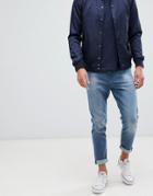 New Look Tapered Jeans In Mid Blue Wash - Blue