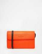 Paul's Boutique Veronica Fold Over Clutch Bag - Neon Orange Snake