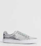 Asos Design Dustin Lace Up Sneakers - Silver