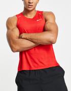 Nike Running Dri-fit Miler Tank In Red