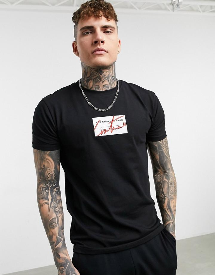 The Couture Club Archive Box Logo T-shirt In Black