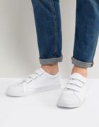 Asos Velcro Sneakers In White With Toe Cap - White