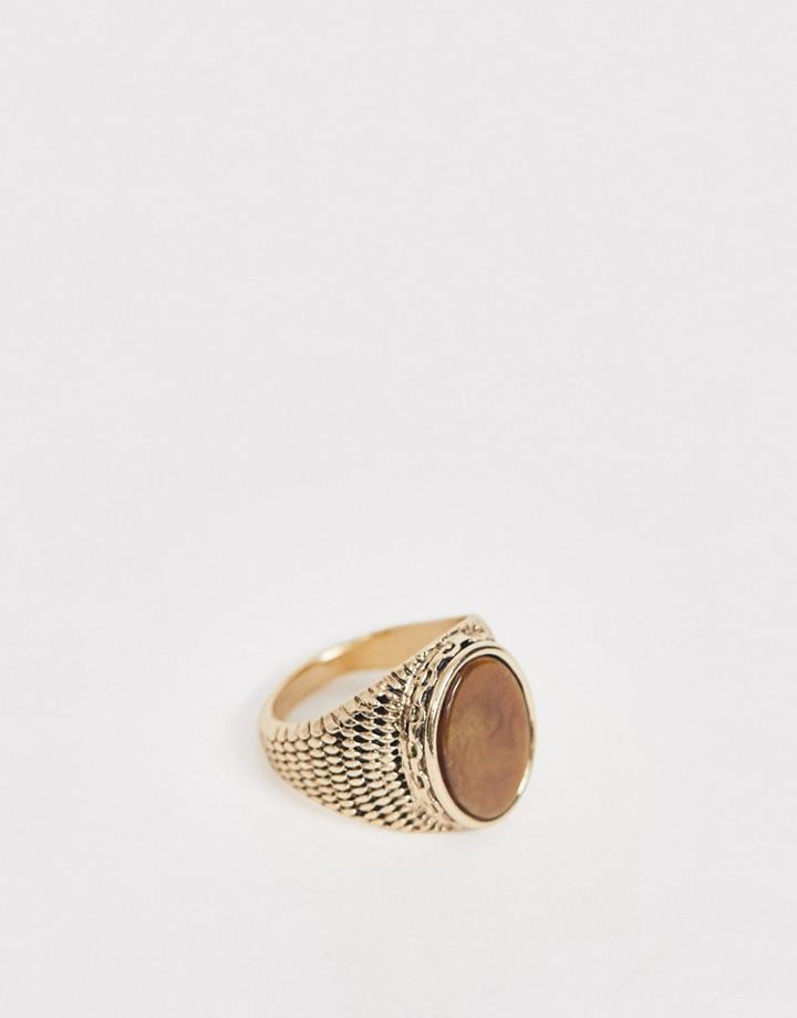 Uncommon Souls Signet Ring In Gold - Gold
