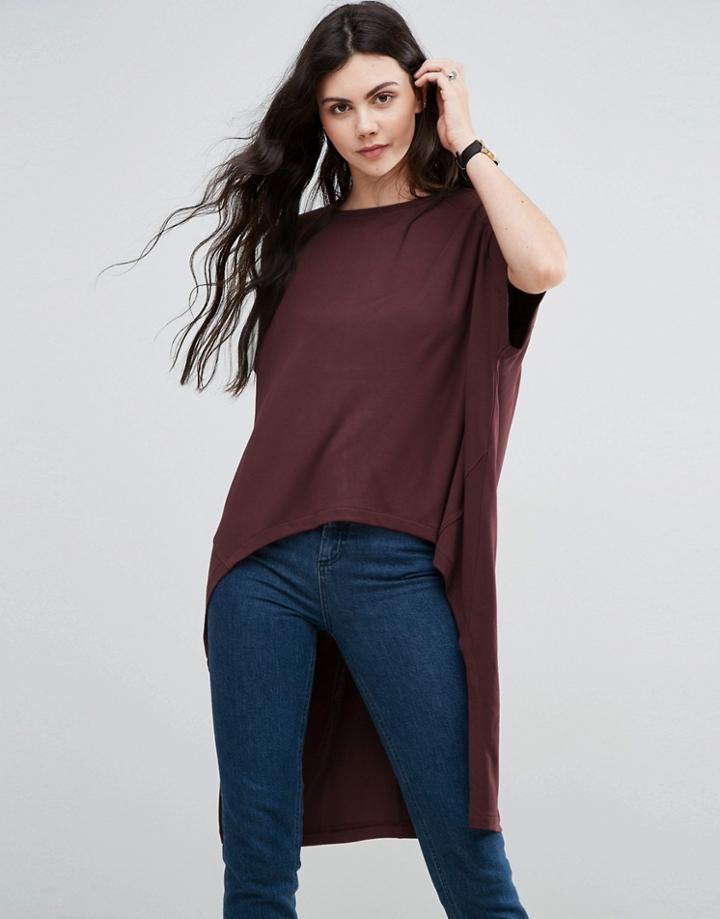 Vero Moda Dip Hem Top - Red